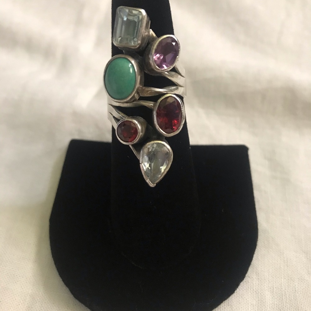 6 stone sterling silver ring